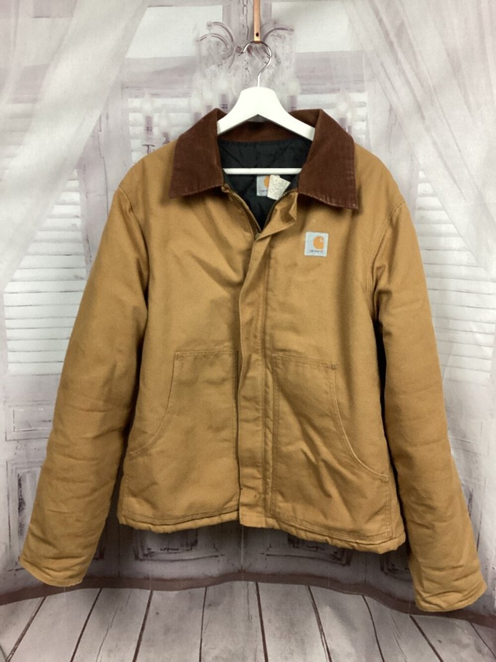 Carhartt Tan Zip Up Coat Jacket 48 Tall